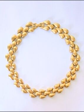 Stunning GIVENCHY Vintage Brushed Gold-Tone Teardrop Statement Collar Necklace
